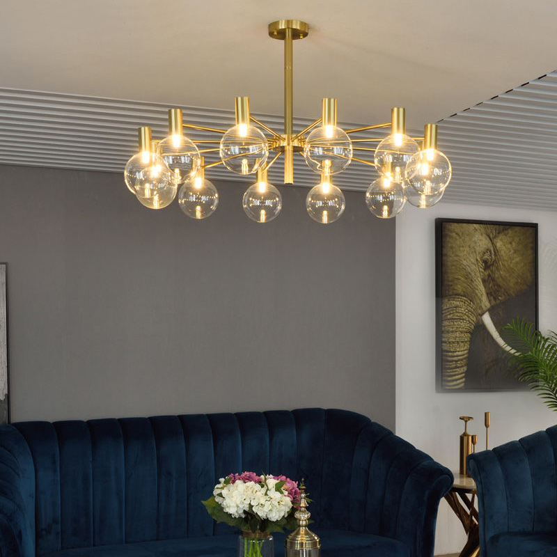 Interior Design Years - Luxury glass ball chandelier simple vintage